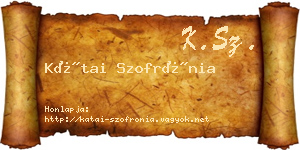 Kátai Szofrónia névjegykártya